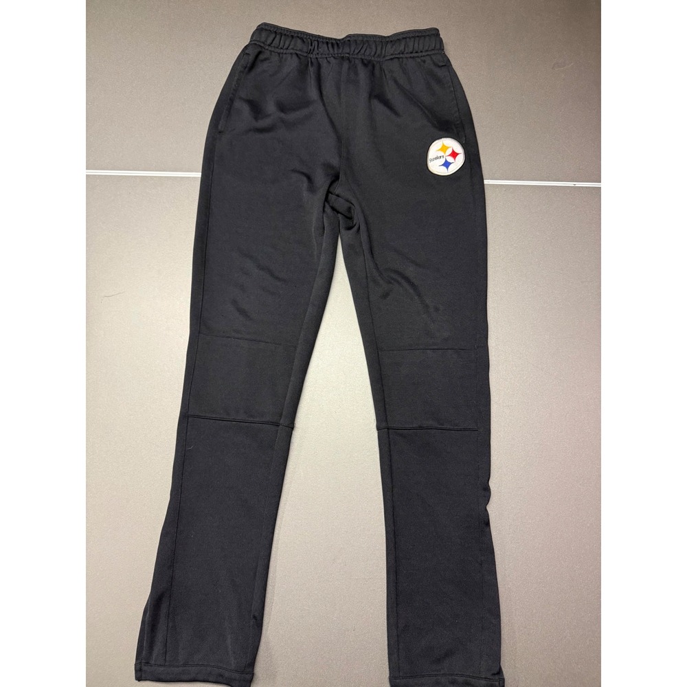 NFL Apparel Youth Pittsburgh Steelers Track Pants Black Size Large 14/16 Joggers